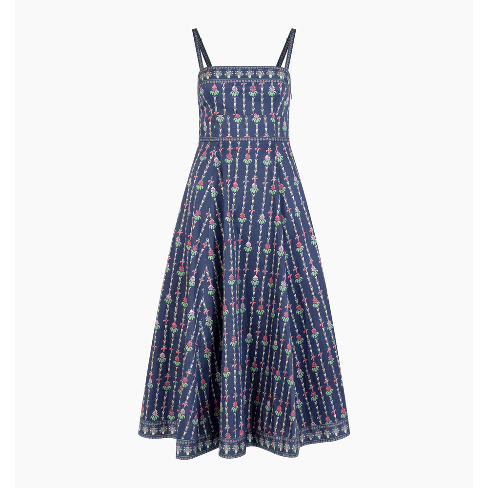 Hill House Home The Margot Dress - Navy Trailing Fern Size SNavy Trailing Fern /